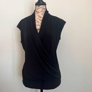 New York and Company, Sleek black, draped front blouse!! 🖤
